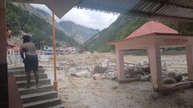 Uttarkashi: The water level of Bhagirathi river increased again in Gangotri Dham