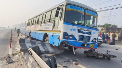 Panipat: High speed roadways bus hits bike, one dead, one seriously injured