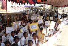 Lucknow news: Nursing students staged a strong protest demanding back paper examination