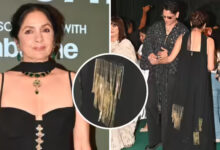 Fashion queen Neena Gupta: A deep neckline and golden embroidery sparkle—Neena Gupta sets the fashion scene on fire