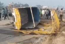 Bijnor road accident: Container crushes bike riders, hits pickup; 3 dead