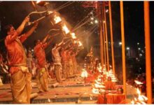 Kashi Vishwanath Dham Navratri, Ganga Aarti Varanasi today, Navratri celebration Varanasi, cultural program Kashi Vishwanath, Ritwik Sanyal Dhrupad, Rajendra Gangani Kathak, Varanasi temple news Hindi, Ganga Aarti news, religious event India, latest Varanasi news